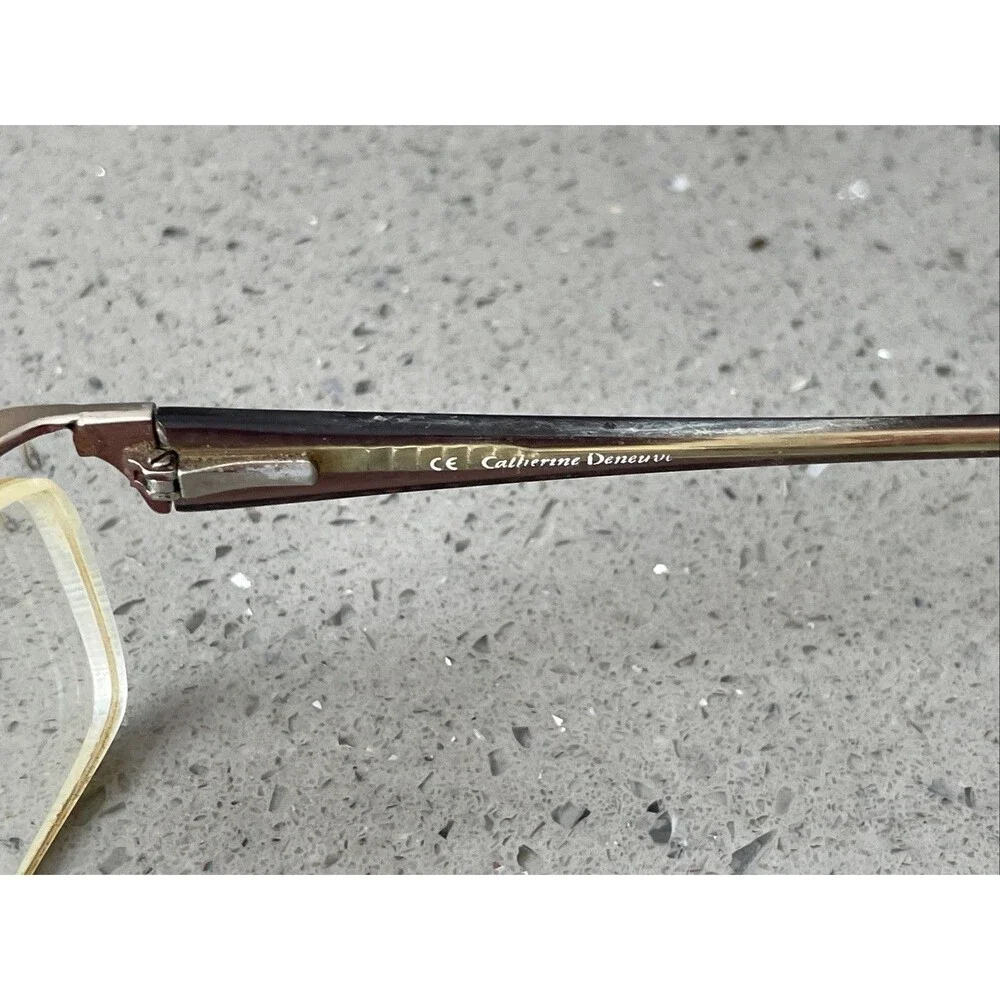 Catherine Deneuve Eyeglasses Frames ONLY PL Plum Rectangle Half Rim 51-18-135